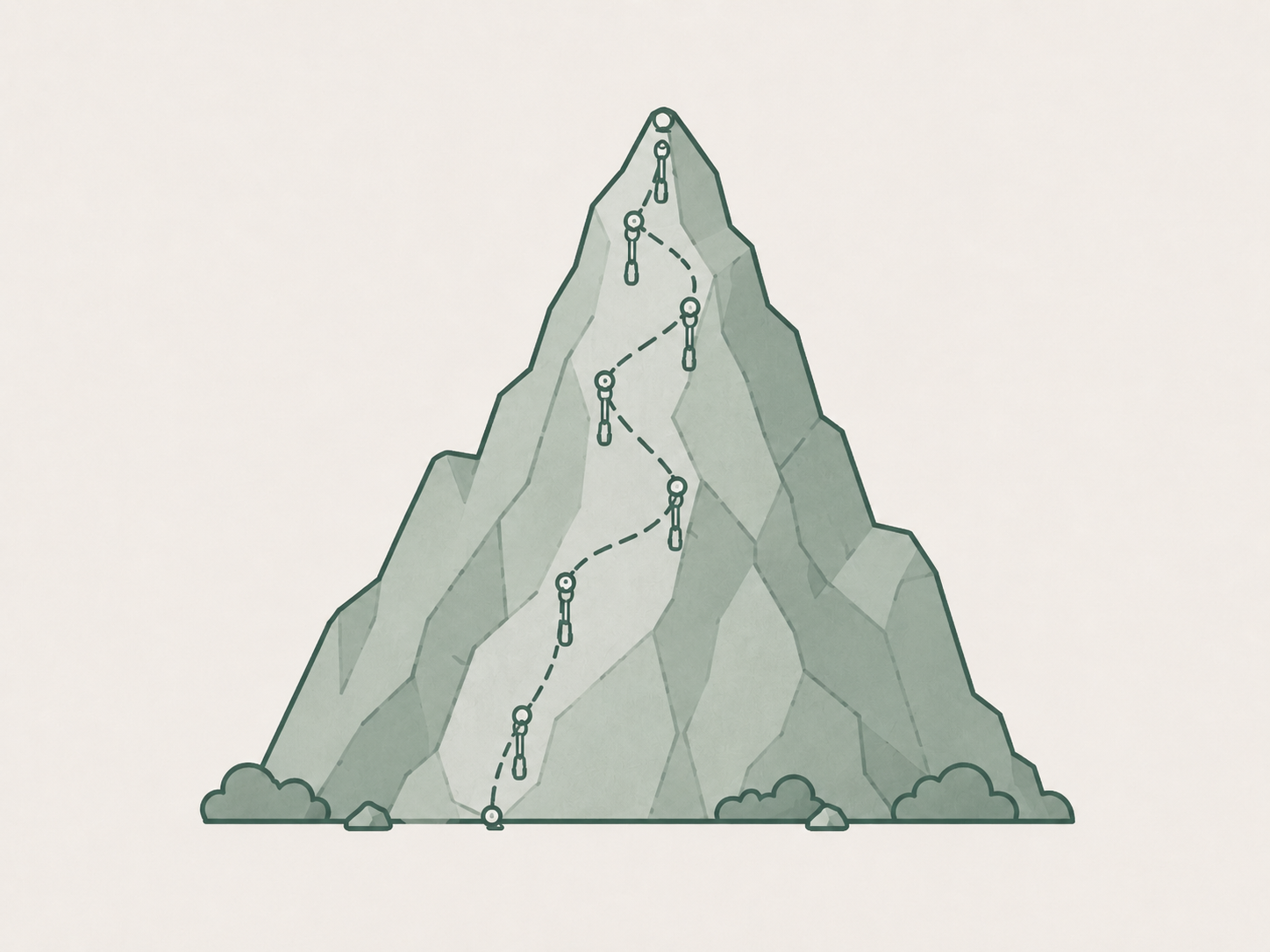 Rock climbing route illustration